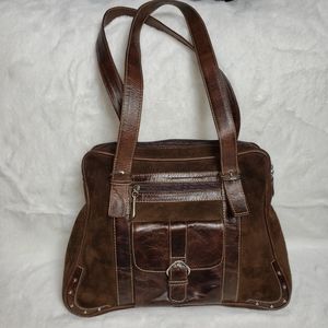 Moore Puro Cuero Lima Peru Brown Leather Handbag